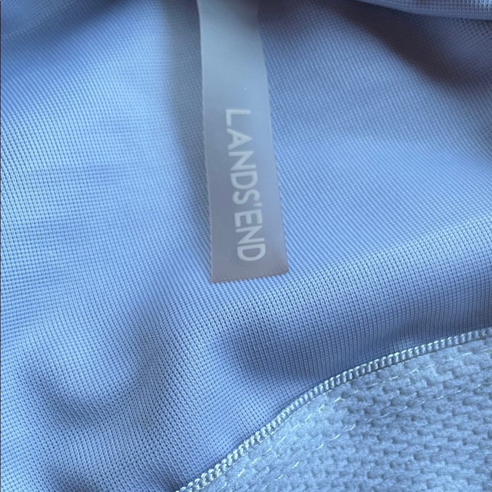 Lands' End Swimsuit Tankini Swim Dress Blue & White Slimming Plus Size 18 - Picture 10 of 13
